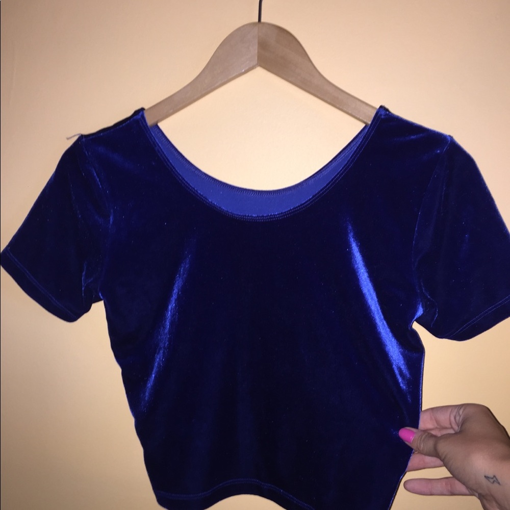 Velvet blue crop top